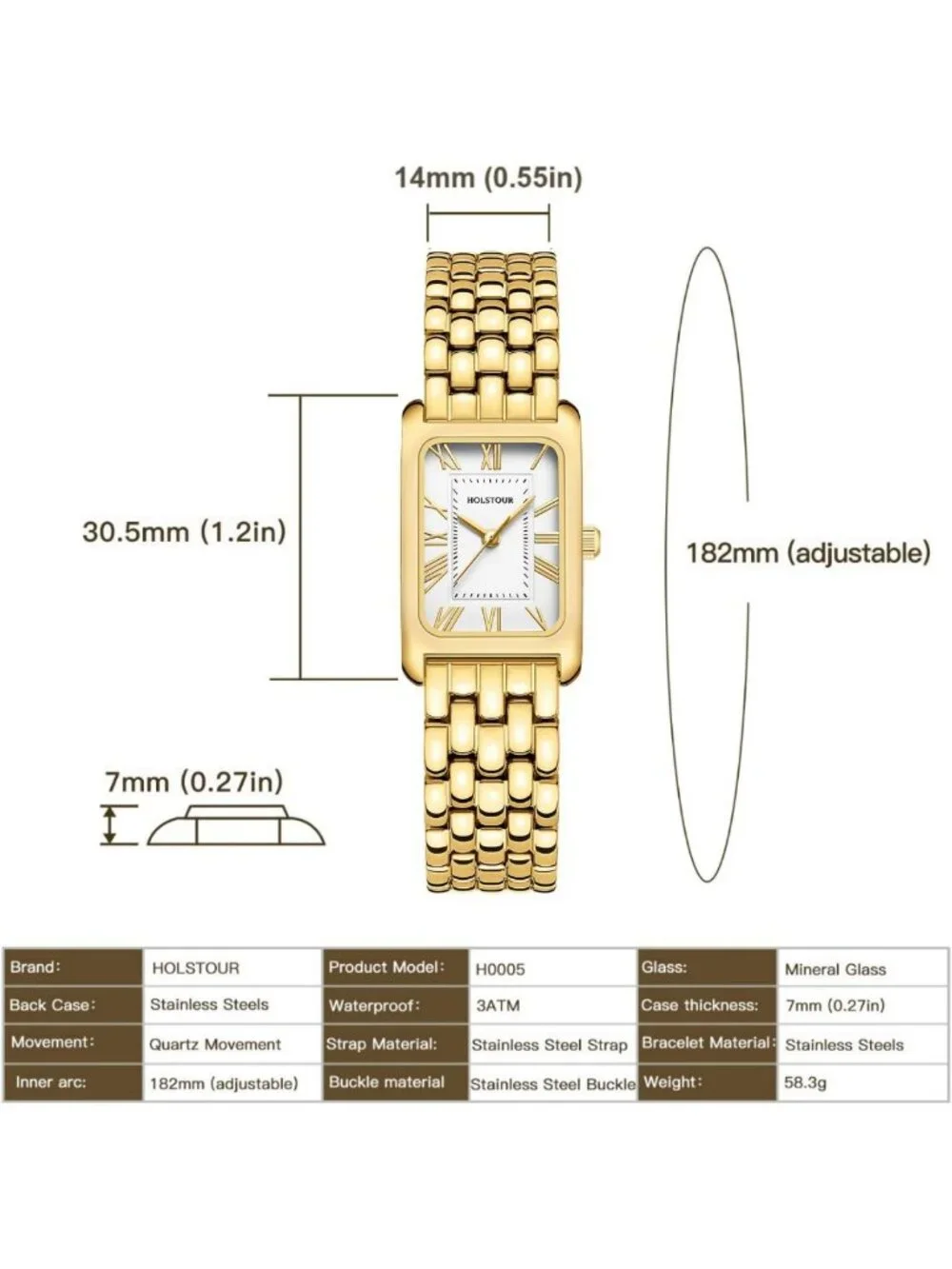 Vintage Roman Dial Women's Watch | Stainless Steel Bracelet, Water Resistant